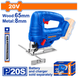Wadfow Jigsaw Wadfow 20V Cordless Jigsaw Without Battery And Charger - WLS1565