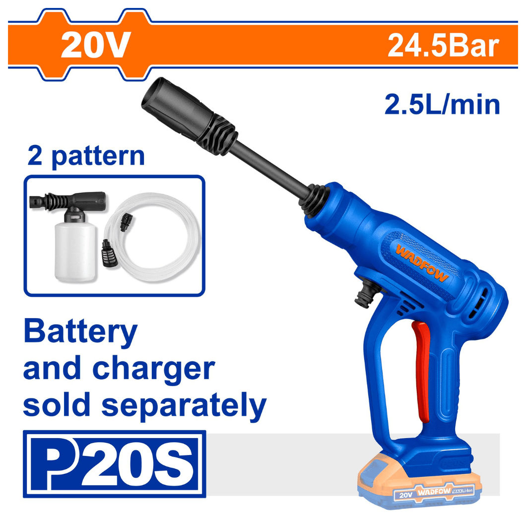 Wadfow Pressure Washer Wadfow 20V Cordless Pressure Washer 2.5L Without Battery And Charger - WQX0120