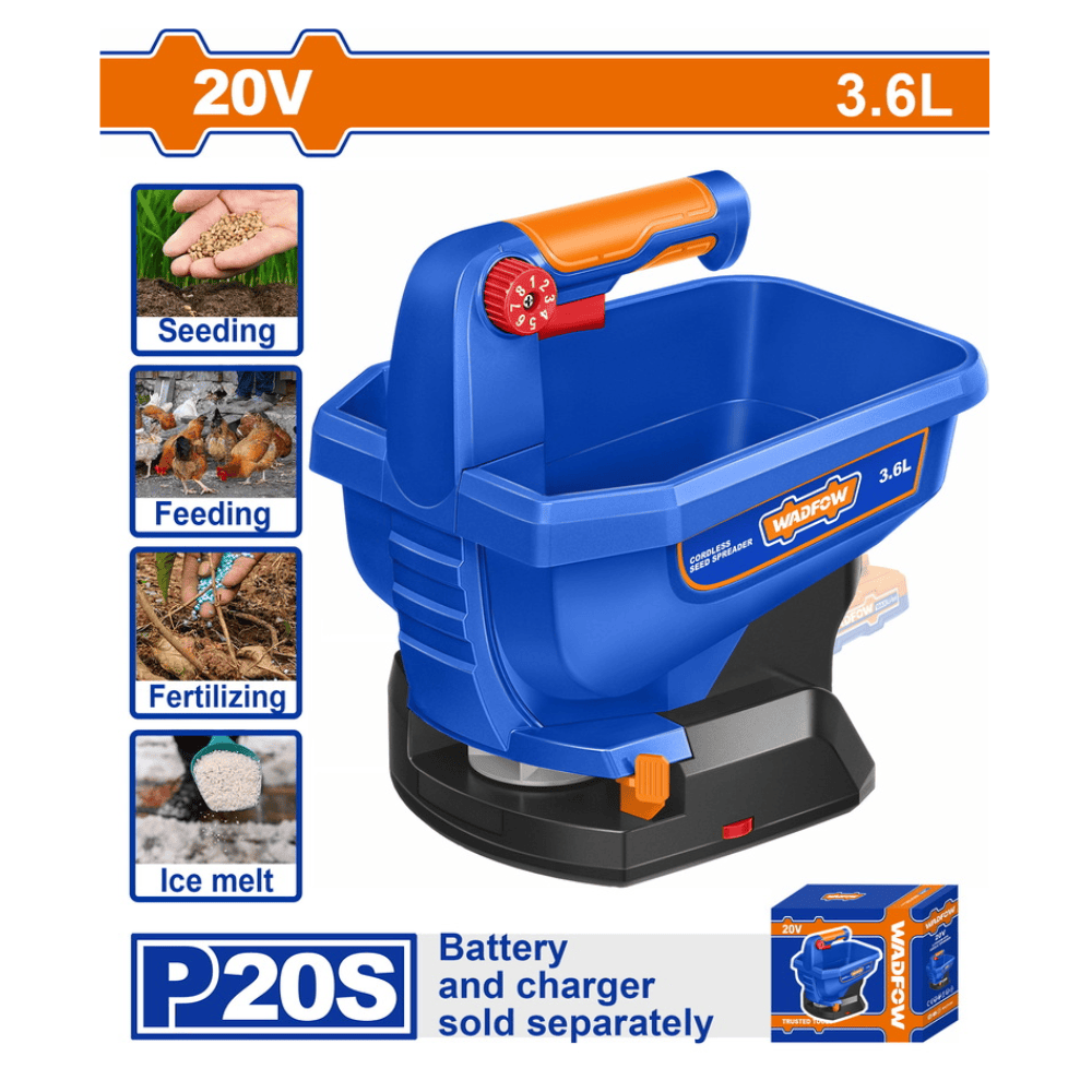 Wadfow Gardening Tool Wadfow 20V Cordless Seed Spreader - WLSS1520