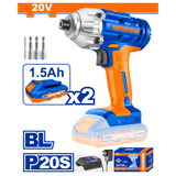 Wadfow Drill Wadfow 20V Lithium-Ion Cordless Impact Driver with 170Nm Torque - WCD2512