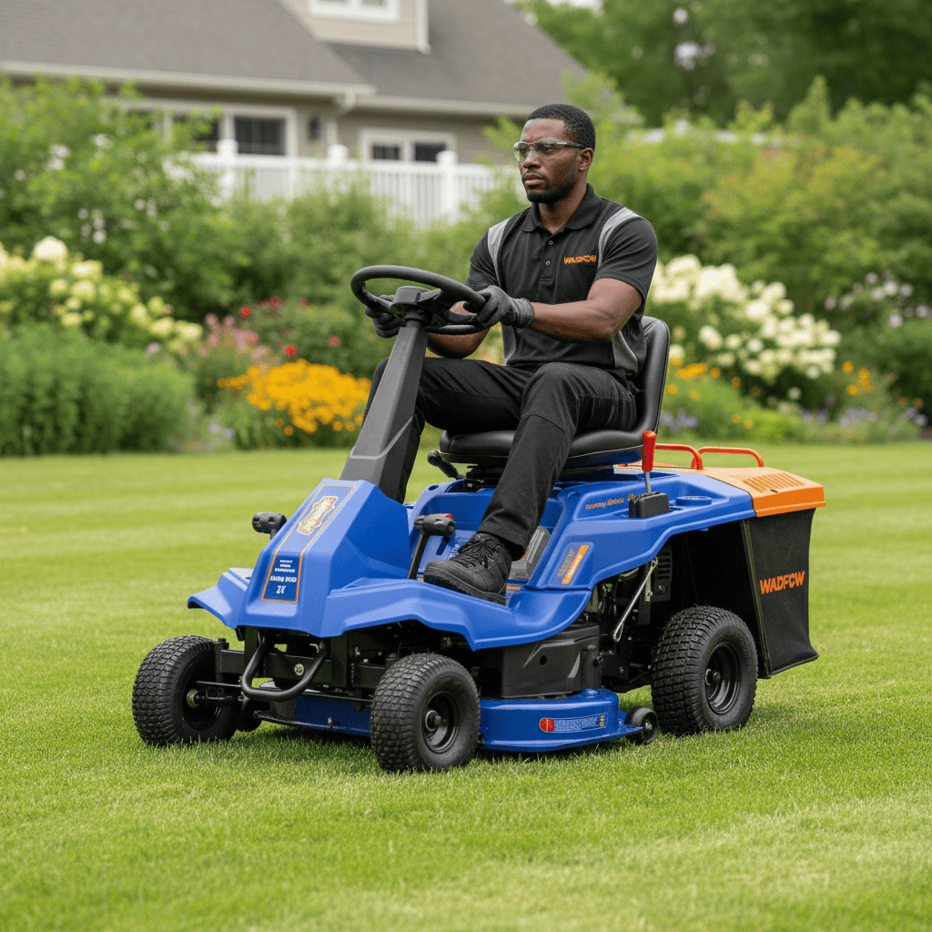 Wadfow Lawn Mower Wadfow 24" Gasoline Riding Lawn Mower 224cc with 150L Collector - WGM9A24