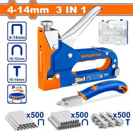 Wadfow Staplers Riveters & Fasteners Wadfow 3-in-1 Staple Gun With Staple Remover Set - WGU4B06