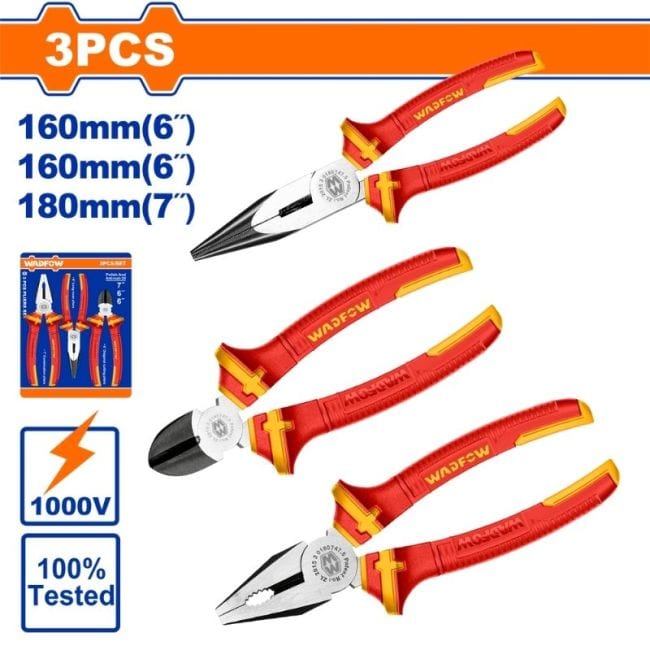 Wadfow Pliers Wadfow 3 Pieces Insulated Plier Set - WPS0633