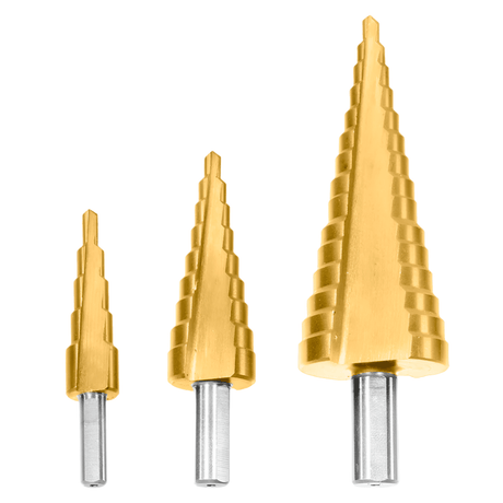 Wadfow Drill Bits Wadfow 3 Pieces Step Drill Bit Set - WJD3401