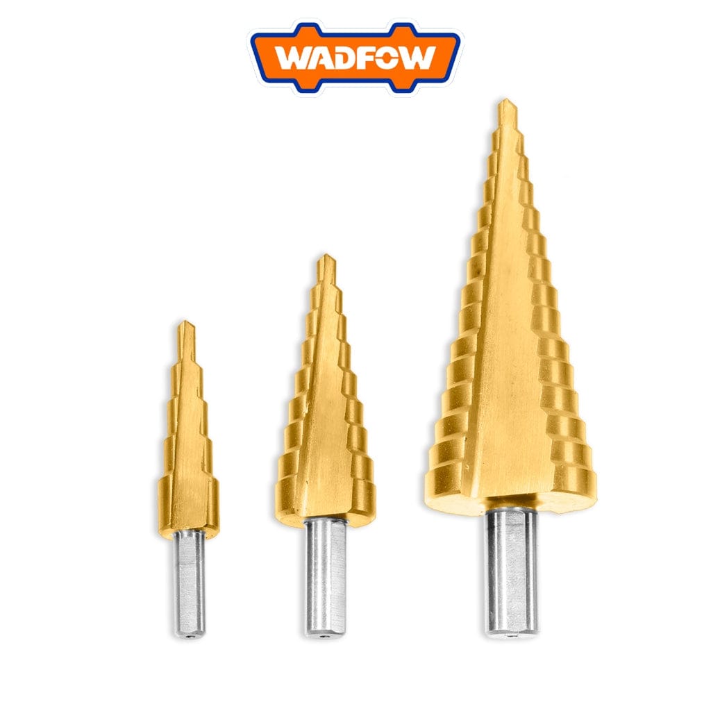 Wadfow Drill Bits Wadfow 3 Pieces Step Drill Bit Set - WJD3401