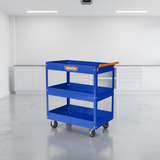 Wadfow Lifting & Workshop Equipment Wadfow 3-Tier Heavy-Duty Steel Tool Cart with Lockable Castors - WCS1A13