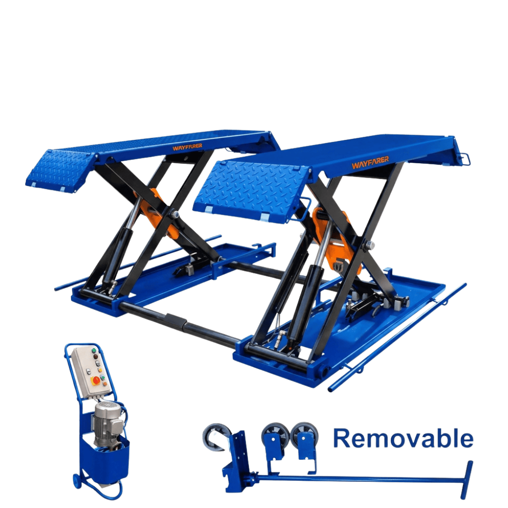Wadfow Lifting & Workshop Equipment Wadfow 3-Ton Mobile Mid-Rise Scissor Lift - WHC6A03