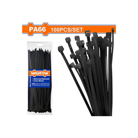 Wadfow Fasteners Wadfow 300mm Black Cable Ties - WTEB530048