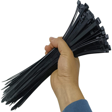 Wadfow Fasteners Wadfow 300mm Black Cable Ties - WTEB530048