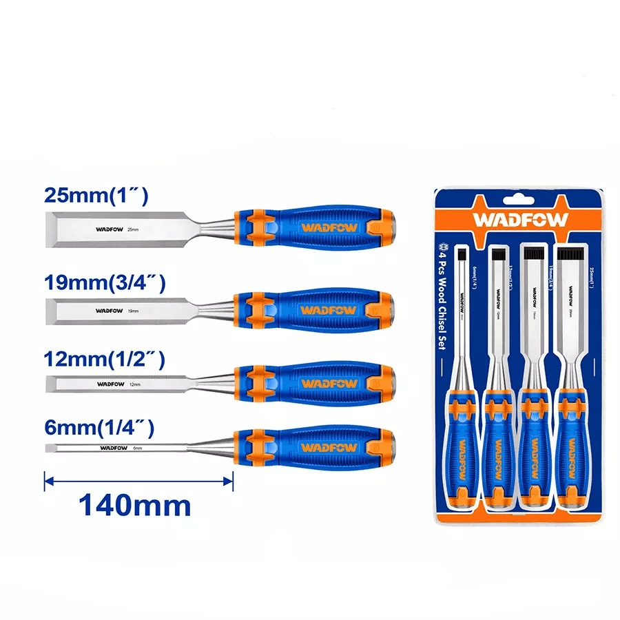 Wadfow Chisels Files Planes & Punches Wadfow 4 Pieces Wood Chisel Set - WWC2204