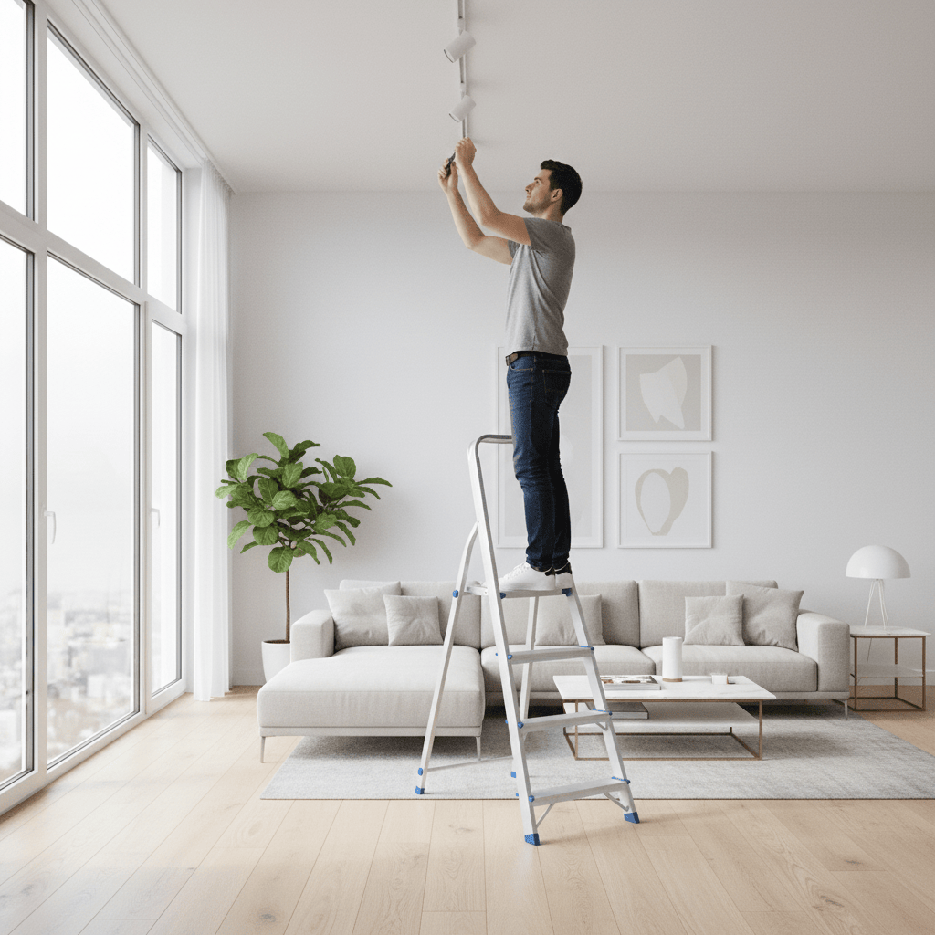 Wadfow Ladder & Access Equipment Wadfow 4-Step Aluminium Household Ladder with 120kg Max Load - WLD3H04