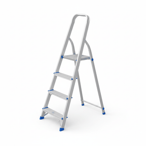 Wadfow Ladder & Access Equipment Wadfow 4-Step Aluminium Household Ladder with 120kg Max Load - WLD3H04