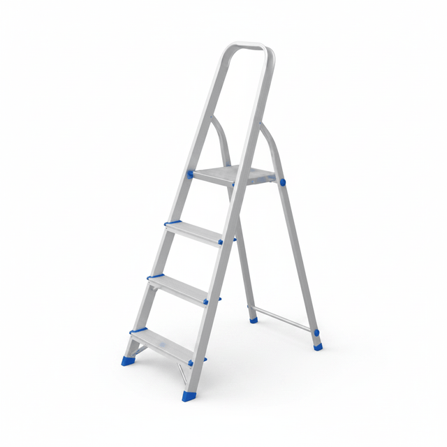 Wadfow Ladder & Access Equipment Wadfow 4-Step Aluminium Household Ladder with 120kg Max Load - WLD3H04