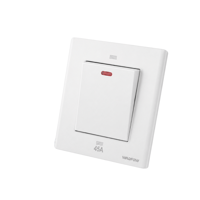 Wadfow Switches & Sockets Wadfow 45A White One Gang Wall Switch - WSWA953A