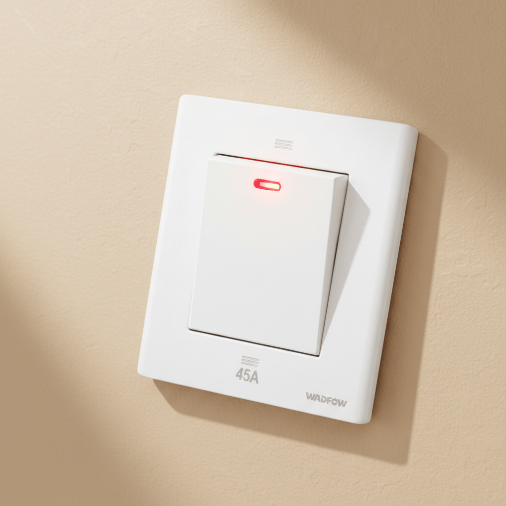 Wadfow Switches & Sockets Wadfow 45A White One Gang Wall Switch - WSWA953A