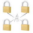 Wadfow Padlocks & Accessories Wadfow 4Pcs Brass Padlock Set  - WPDT444