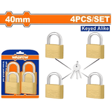 Wadfow Padlocks & Accessories Wadfow 4Pcs Brass Padlock Set  - WPDT444