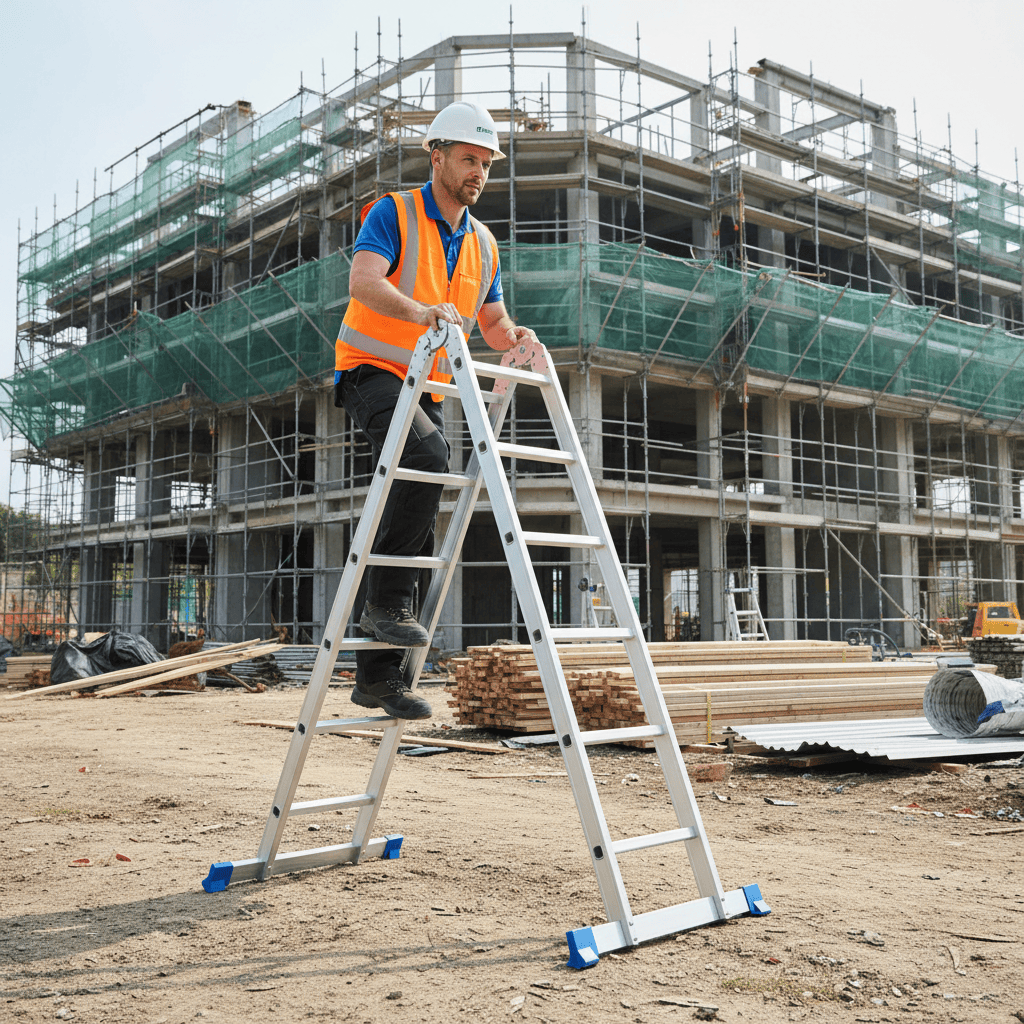 Wadfow Ladder & Access Equipment Wadfow 4x5 Steps Multi-Purpose Aluminium Ladder with 150kg Max Load - WLD7H45