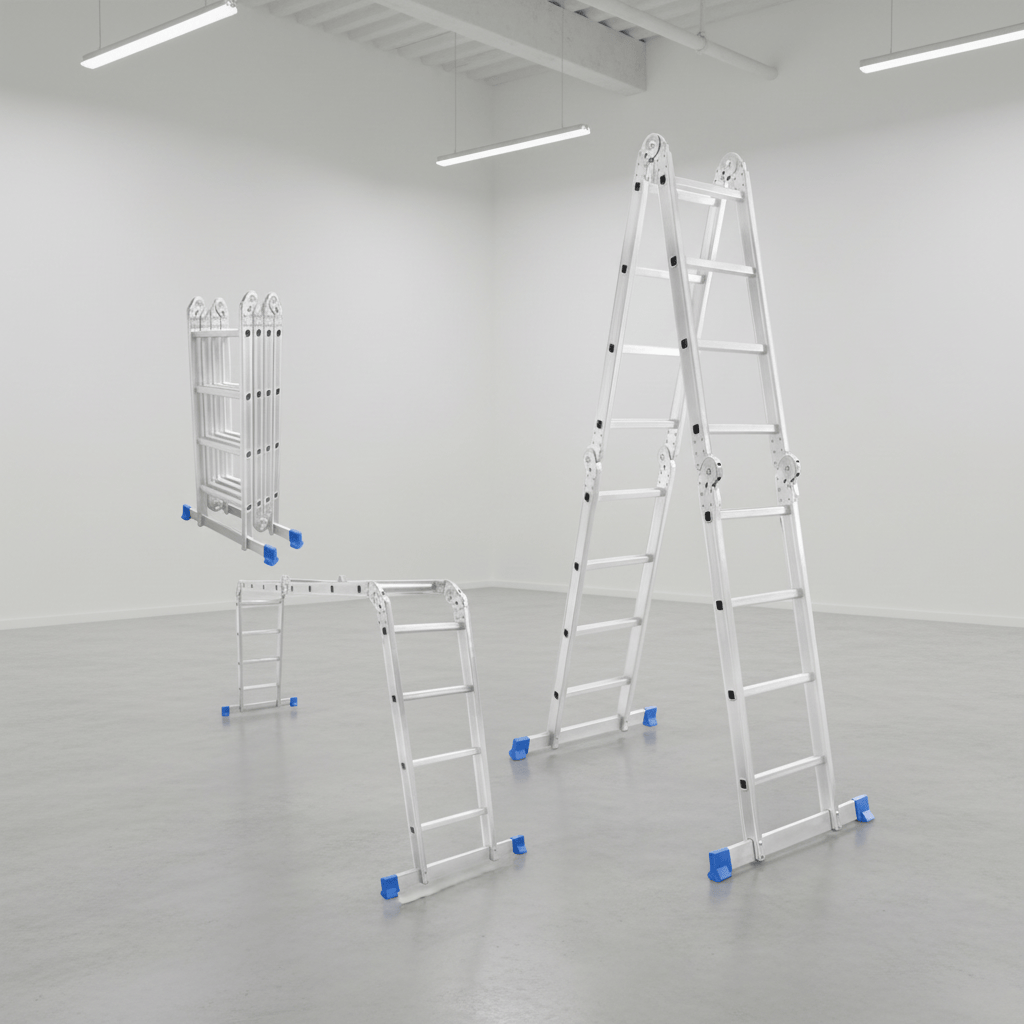 Wadfow Ladder & Access Equipment Wadfow 4x5 Steps Multi-Purpose Aluminium Ladder with 150kg Max Load - WLD7H45