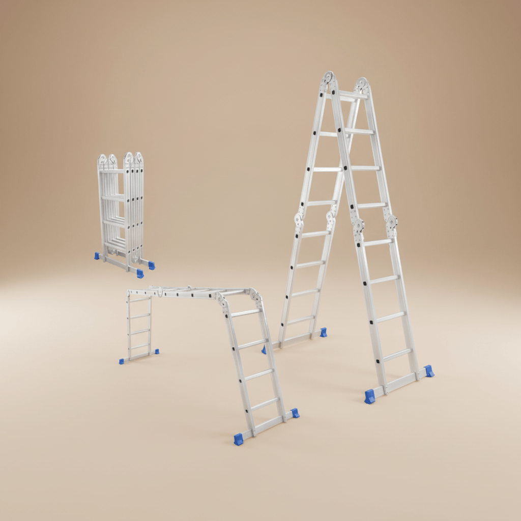 Wadfow Ladder & Access Equipment Wadfow 4x5 Steps Multi-Purpose Aluminium Ladder with 150kg Max Load - WLD7H45