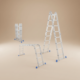 Wadfow Ladder & Access Equipment Wadfow 4x5 Steps Multi-Purpose Aluminium Ladder with 150kg Max Load - WLD7H45