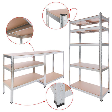 Wadfow Tool Chests & Cabinets Wadfow 5-Tier Adjustable Storage Shelves - WTS1A73