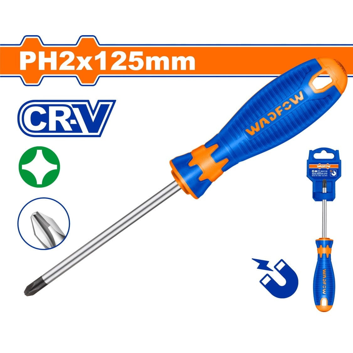 Wadfow Screwdrivers Wadfow 6.0x125mm Philips Screwdriver - WSD2225