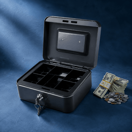 Wadfow Tool Chests & Cabinets Wadfow 6.5L Cash Box with 5 Compartments and Key Lock - WQQX2H05