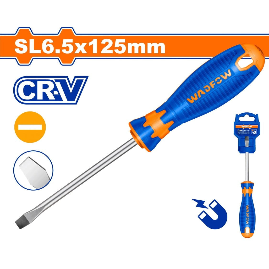 Wadfow Screwdrivers Wadfow 6.5x125mm Slotted Screwdriver - WSD1265