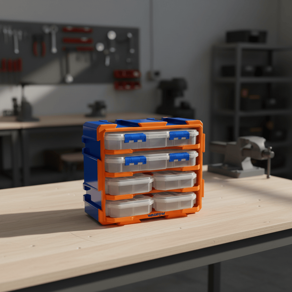 Wadfow Tool Boxes Bags & Belts Wadfow 6-Drawer Modular Organiser Tower 380 x 182 x 320mm - WTB8346