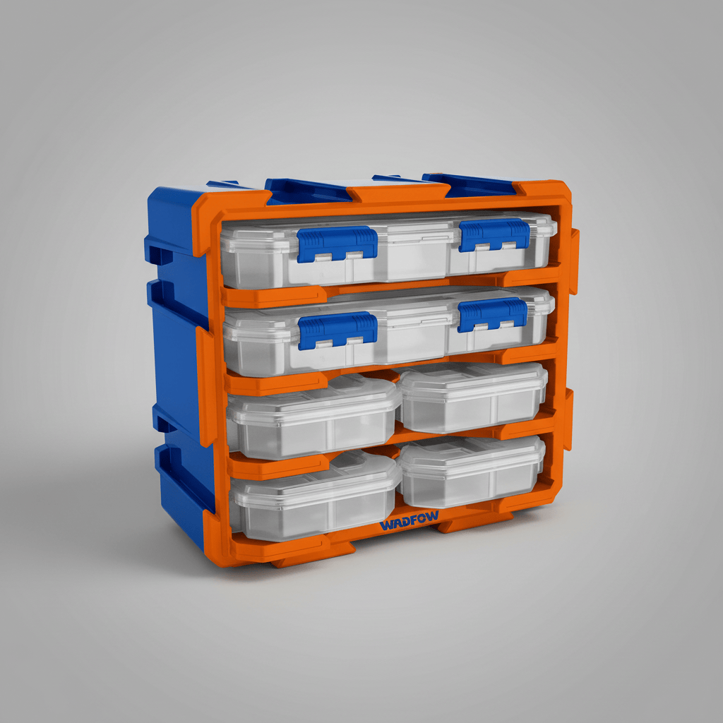 Wadfow Tool Boxes Bags & Belts Wadfow 6-Drawer Modular Organiser Tower 380 x 182 x 320mm - WTB8346