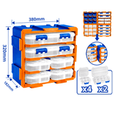 Wadfow Tool Boxes Bags & Belts Wadfow 6-Drawer Modular Organiser Tower 380 x 182 x 320mm - WTB8346