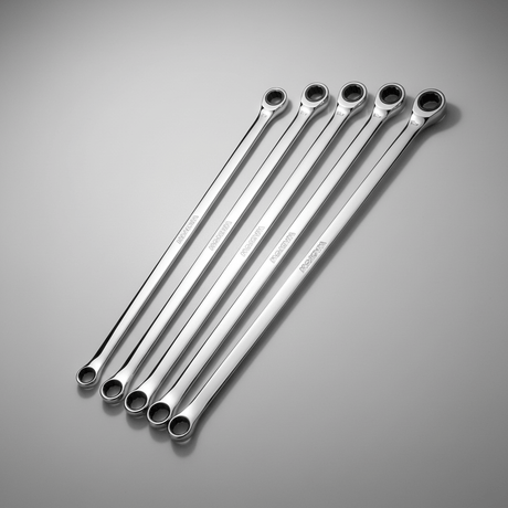 Wadfow Wrenches Wadfow 6-Piece Extra-Long Double Ring Ratchet Wrench Set - WFR8406