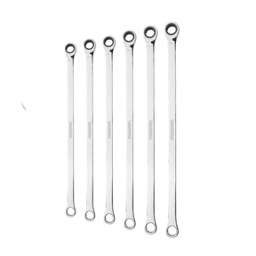 Wadfow Wrenches Wadfow 6-Piece Extra-Long Double Ring Ratchet Wrench Set - WFR8406