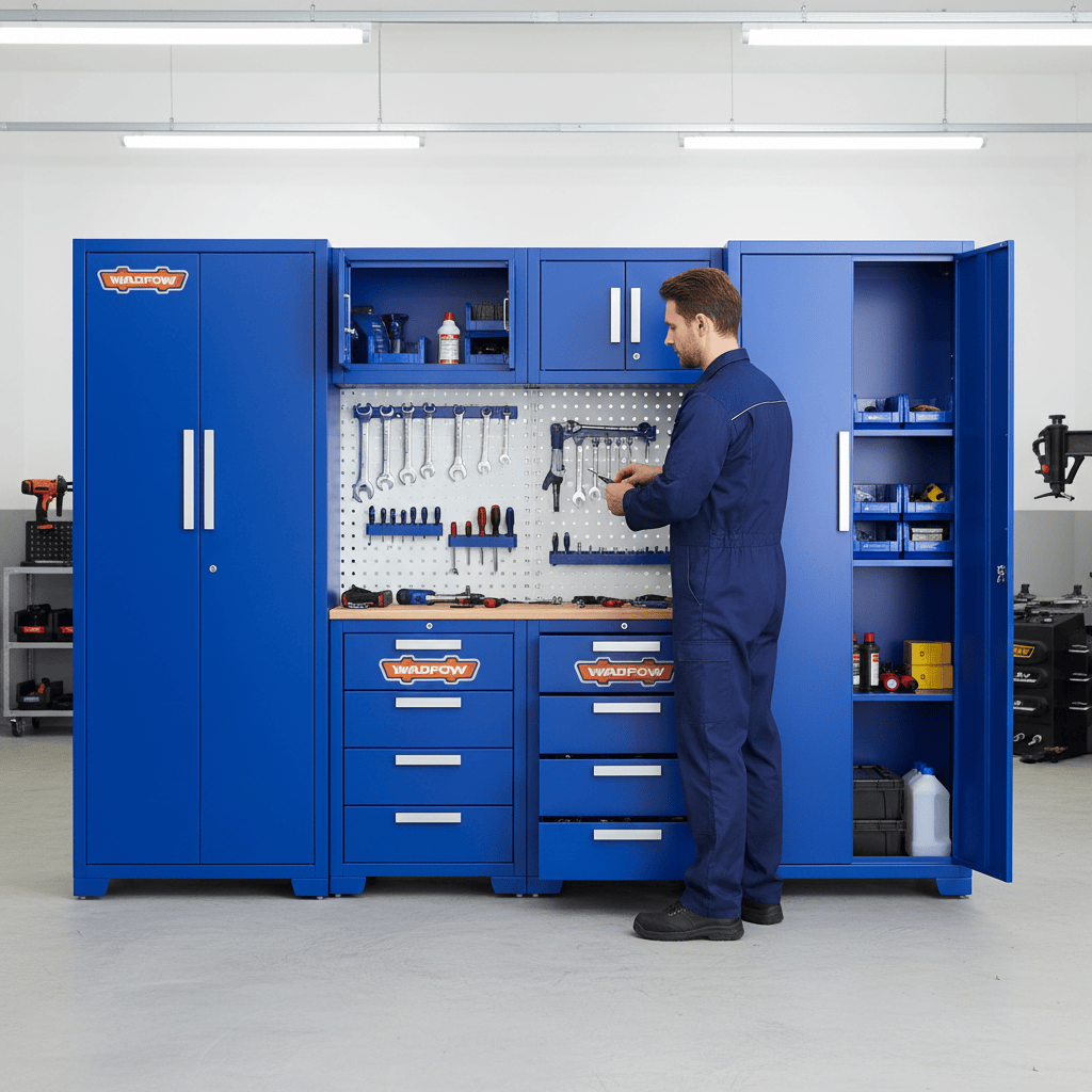 Wadfow Lifting & Workshop Equipment Wadfow 6-Piece Heavy-Duty Modular Garage Cabinet System - WCS3A06