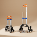 Wadfow Lifting & Workshop Equipment Wadfow 60kg Aluminium 6-Wheel Stair-Climbing Foldable Hand Truck with Elastic Bungee Cord - WWB6A06