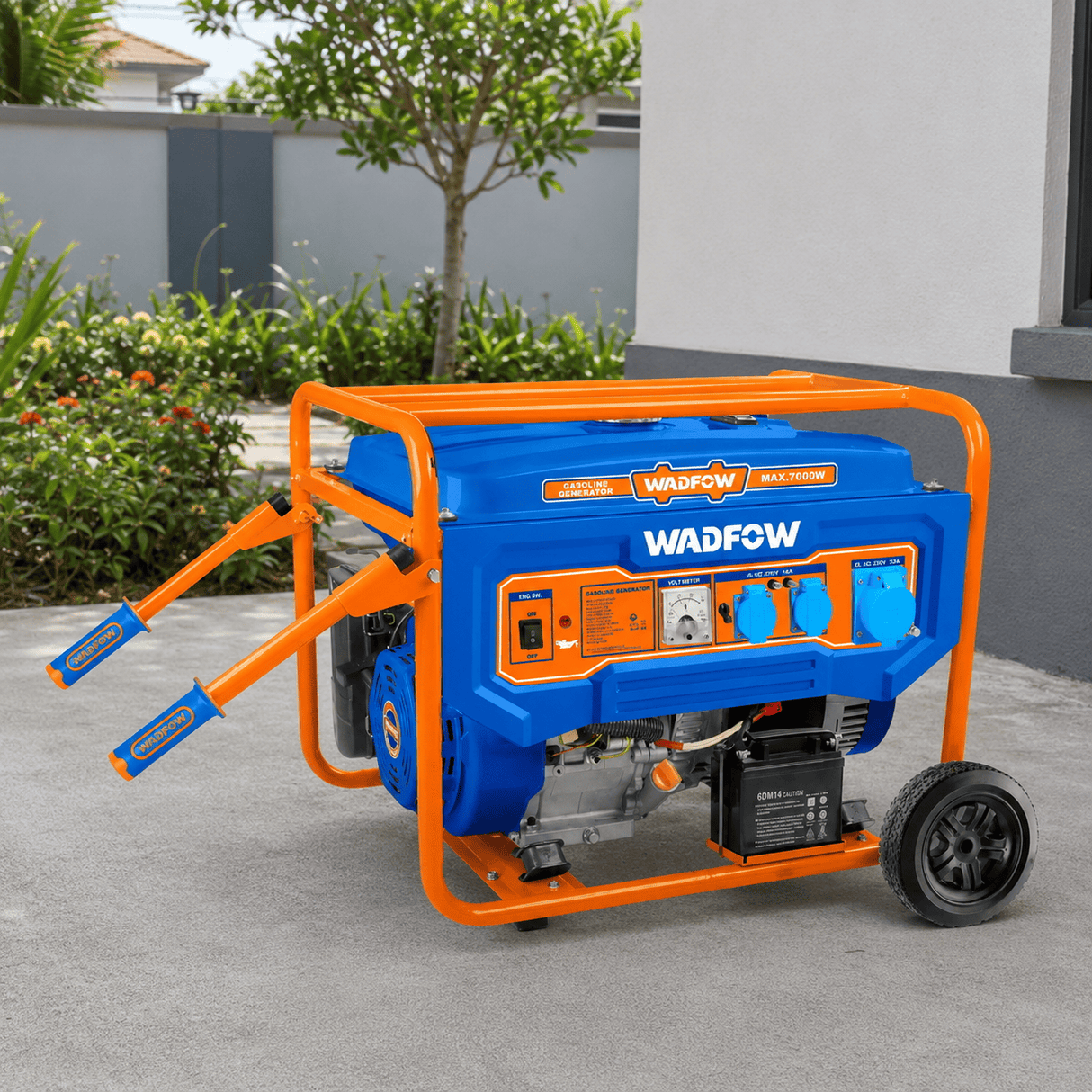Wadfow Generator Wadfow 7.0KW Gasoline Generator with Electric Start, 25L Fuel Tank & Wheel Kit – WGEAA096