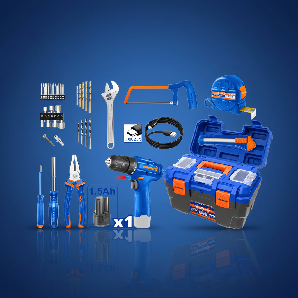 Wadfow Tool Set Wadfow 77-Piece Cordless Drill Tool Set - WDT4B77