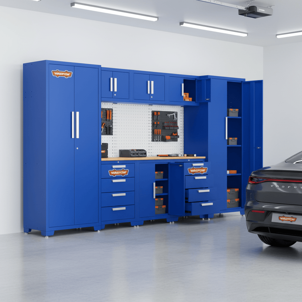 Wadfow Lifting & Workshop Equipment Wadfow 8-Piece Heavy-Duty Modular Garage Cabinet System - WCS3A08