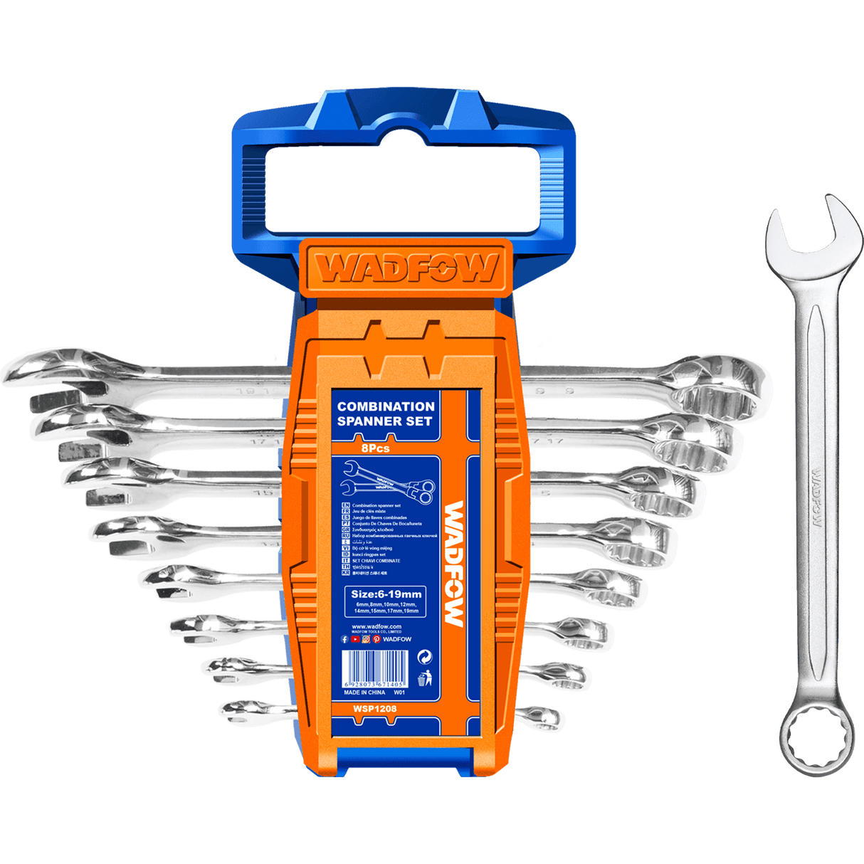 Wadfow Wrenches Wadfow 8 Pieces Combination Spanner Set  - WSP1208