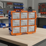 Wadfow Tool Boxes Bags & Belts Wadfow 9-Bin Modular Storage Tower 380 x 155 x 320mm - WTB8331