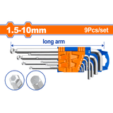 Wadfow Sockets & Hex Keys Wadfow 9 Pieces Ball Point Hex Key Set - WHK2292