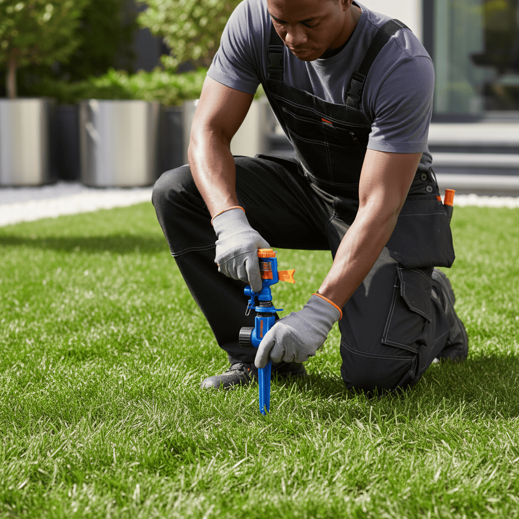 Wadfow Gardening Tool Wadfow Adjustable Plastic Pulsating Sprinkler with 2-Way Spike - WNE3E34