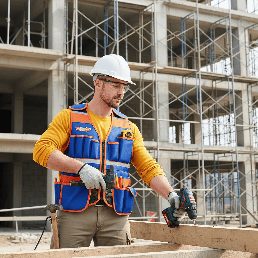 Wadfow Tool Boxes Bags & Belts Wadfow Adjustable Tool Vest with 11 Reinforced Pockets - WTG6105