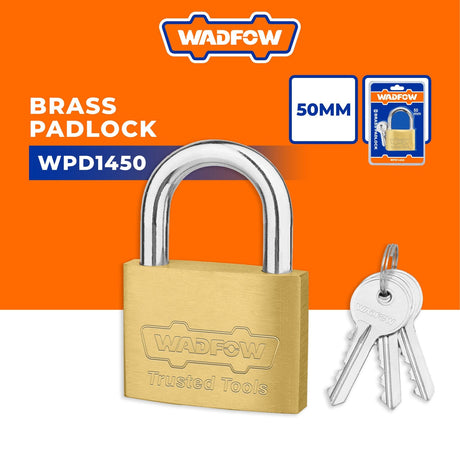 Wadfow Padlocks & Accessories Wadfow Brass Padlock 50mm - WPD1450