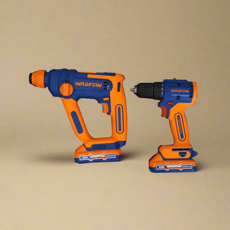 Wadfow Drill Wadfow Cordless 20V Drill 50Nm + 16mm Rotary Hammer + Two 1.5Ah Batteries - WOS240681
