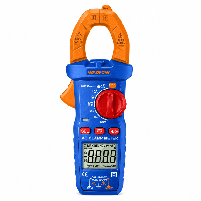 Wadfow Digital Meter Wadfow Digital AC Clamp Meter 600A 4000 Counts with LCD Backlight Display - WDM8601
