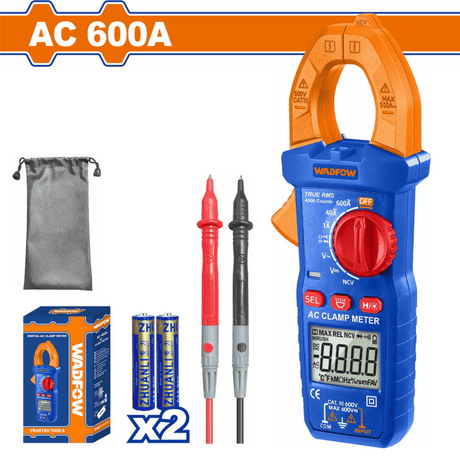 Wadfow Digital Meter Wadfow Digital AC Clamp Meter 600A 4000 Counts with LCD Backlight Display - WDM8601