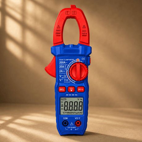 Wadfow Digital Meter Wadfow Digital DC/AC Clamp Meter 6000 Counts 200A with True RMS Display - WDM8202