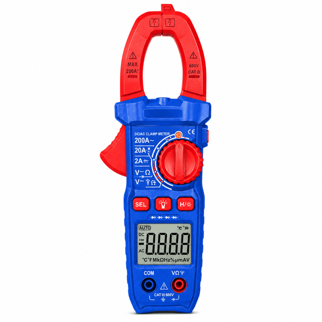 Wadfow Digital Meter Wadfow Digital DC/AC Clamp Meter 6000 Counts 200A with True RMS Display - WDM8202